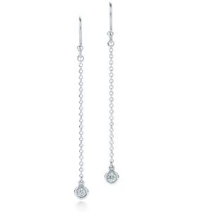 Tiffany silver and diamond drop earings